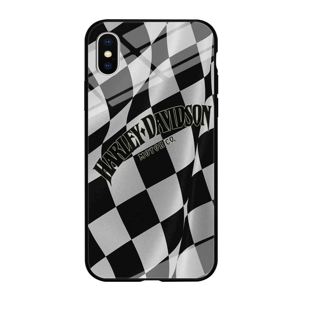 Harley Davidson Black White Flag iPhone Xs Case