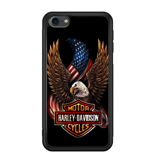 Harley Davidson Eagle US iPod Touch 6 Case-Mobile Phone Case-Rubber Black (2D Case)-Altracase