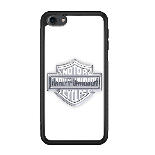Harley Davidson Logo Silver iPod Touch 6 Case-Mobile Phone Case-Rubber Black (2D Case)-Altracase