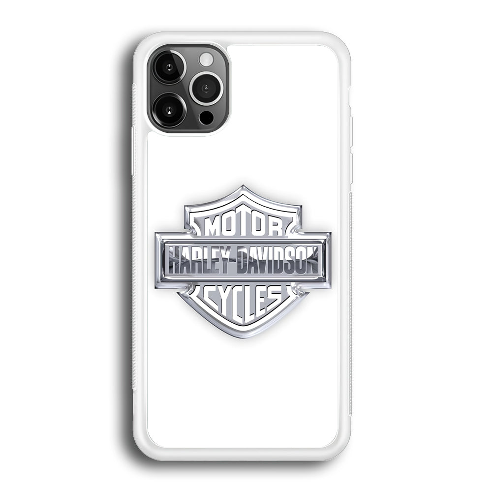 Harley Davidson Logo Silver iPhone 12 Pro Case