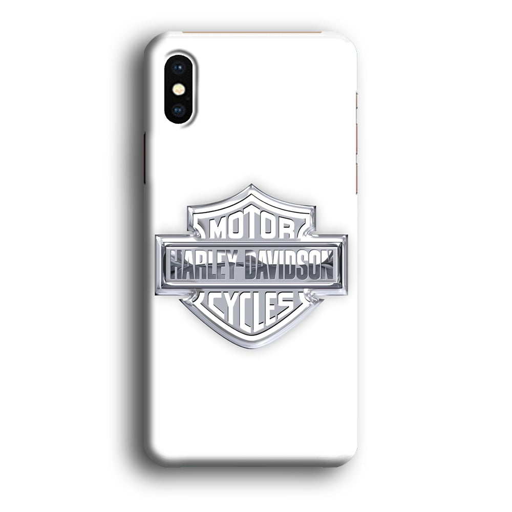 Harley Davidson Logo Silver iPhone X Case