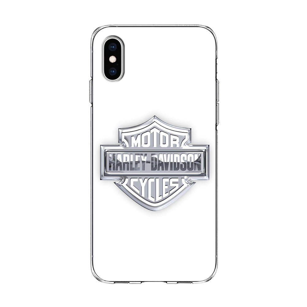 Harley Davidson Logo Silver iPhone X Case