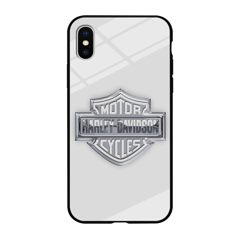 Harley Davidson Logo Silver iPhone X Case