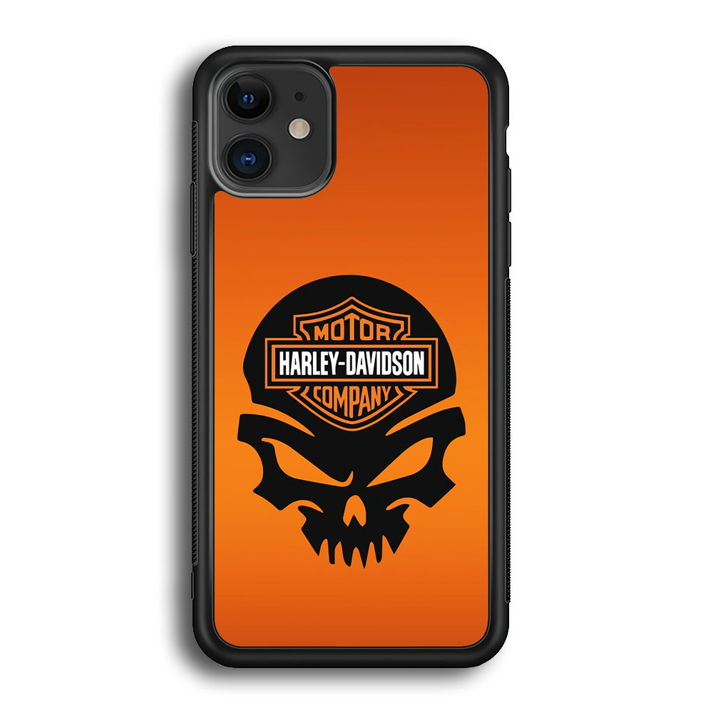 Harley Davidson Skull Logo iPhone 12 Case-Mobile Phone Case-Rubber Black (2D Case)-Altracase