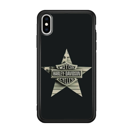 Harley Davidson Star Logo iPhone Xs Max Case-Mobile Phone Case-Rubber Black (2D Case)-Altracase