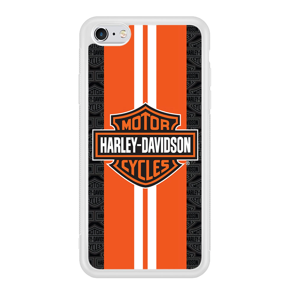 Harley Davidson White Striped Orange iPhone 6 Plus | 6s Plus Case