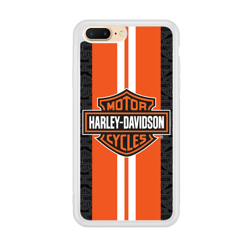 Harley Davidson White Striped Orange iPhone 7 Plus Case