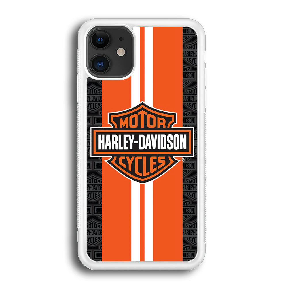 Harley Davidson White Striped Orang iPhone 12 Mini Case