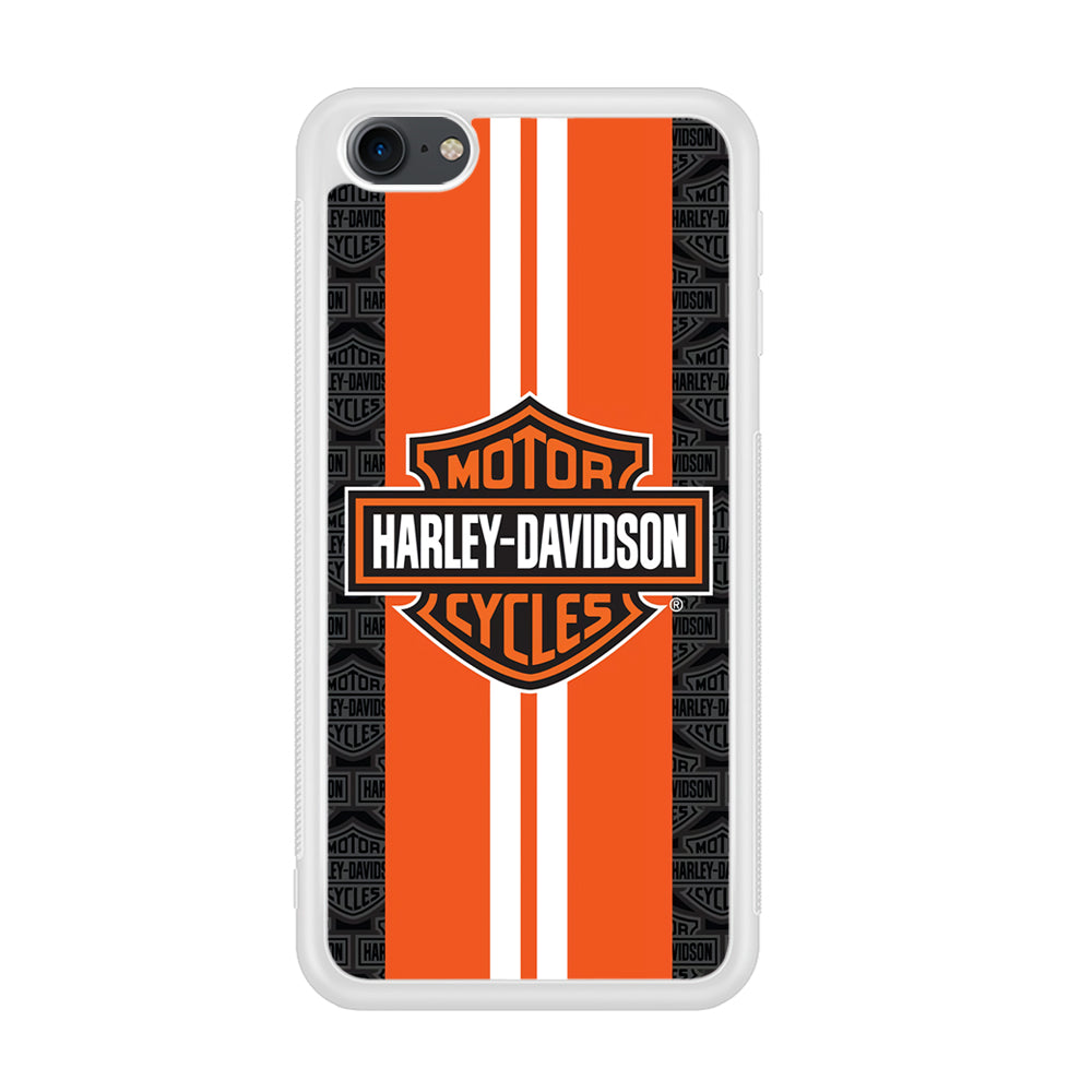 Harley Davidson White Striped Orange iPod Touch 6 Case