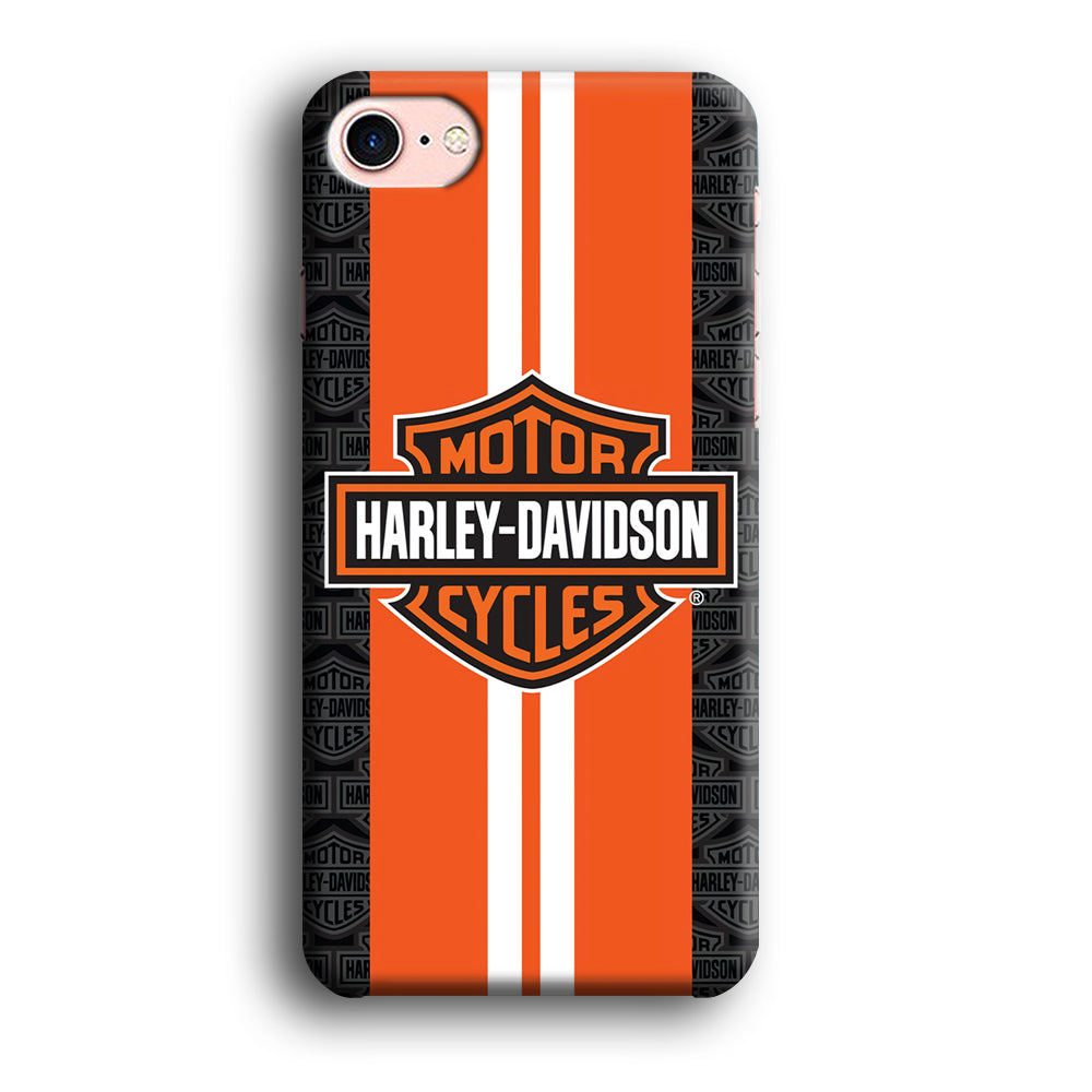 Harley Davidson White Striped Orange iPhone 7 Case