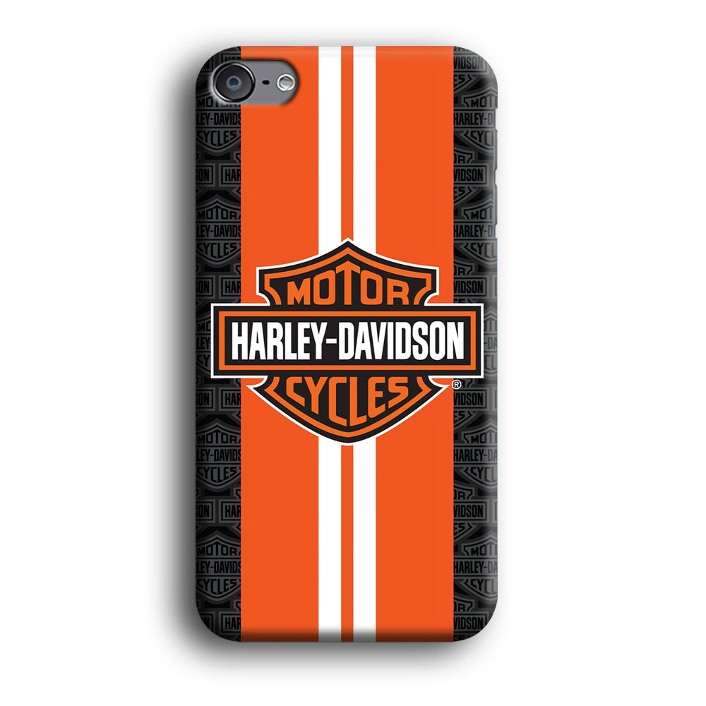 Harley Davidson White Striped Orange iPod Touch 6 Case