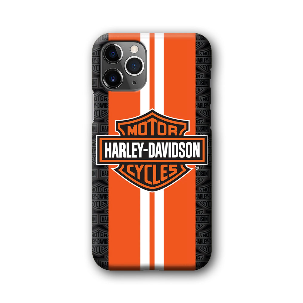 Harley Davidson White Striped Orange iPhone 11 Pro Case