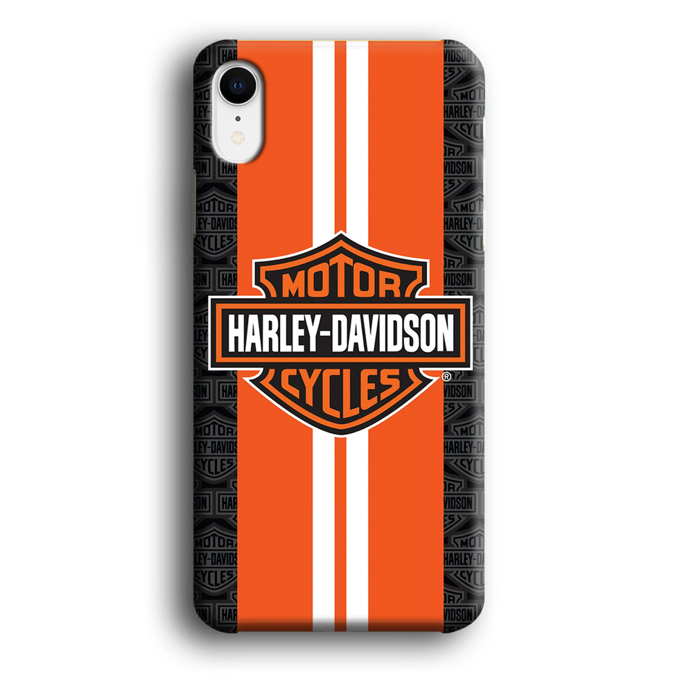 Harley Davidson White Striped Orange iPhone XR Case