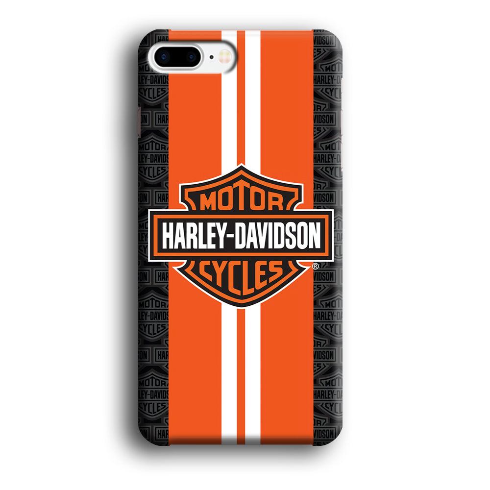 Harley Davidson White Striped Orange iPhone 7 Plus Case