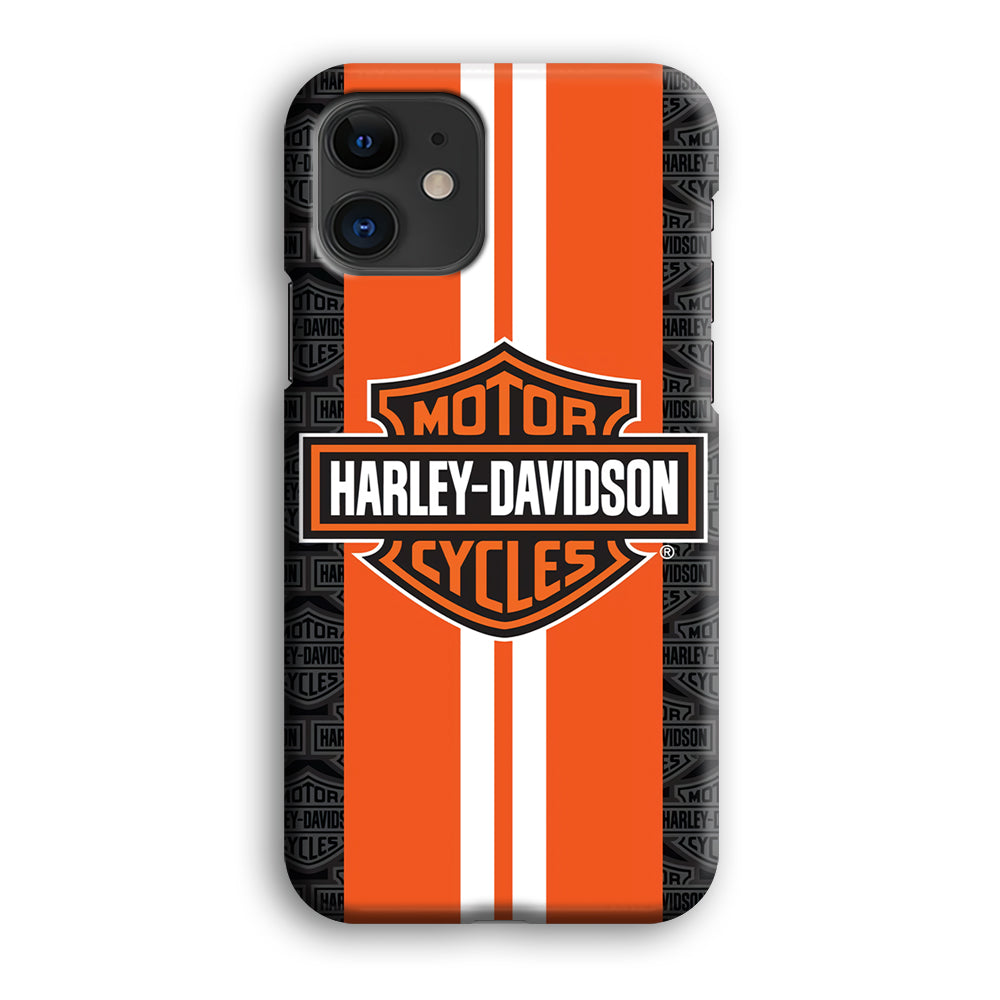 Harley Davidson White Striped Orang iPhone 12 Mini Case