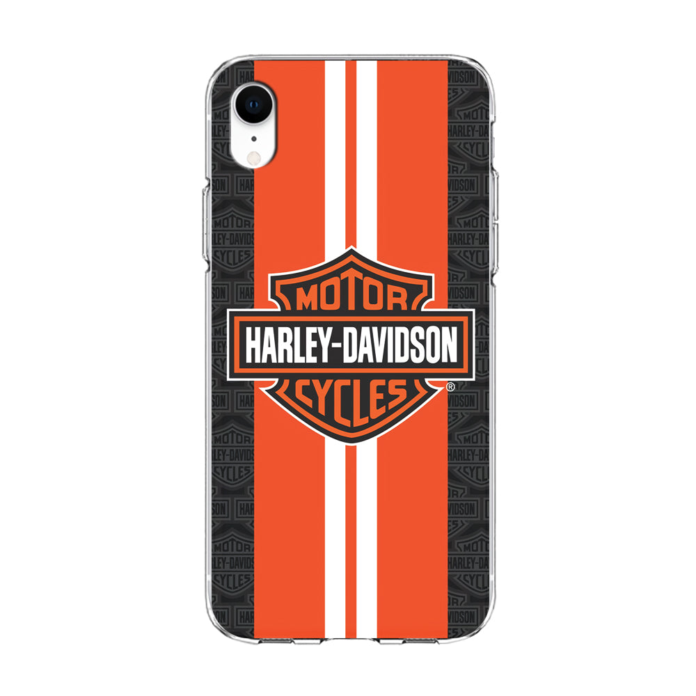 Harley Davidson White Striped Orange iPhone XR Case