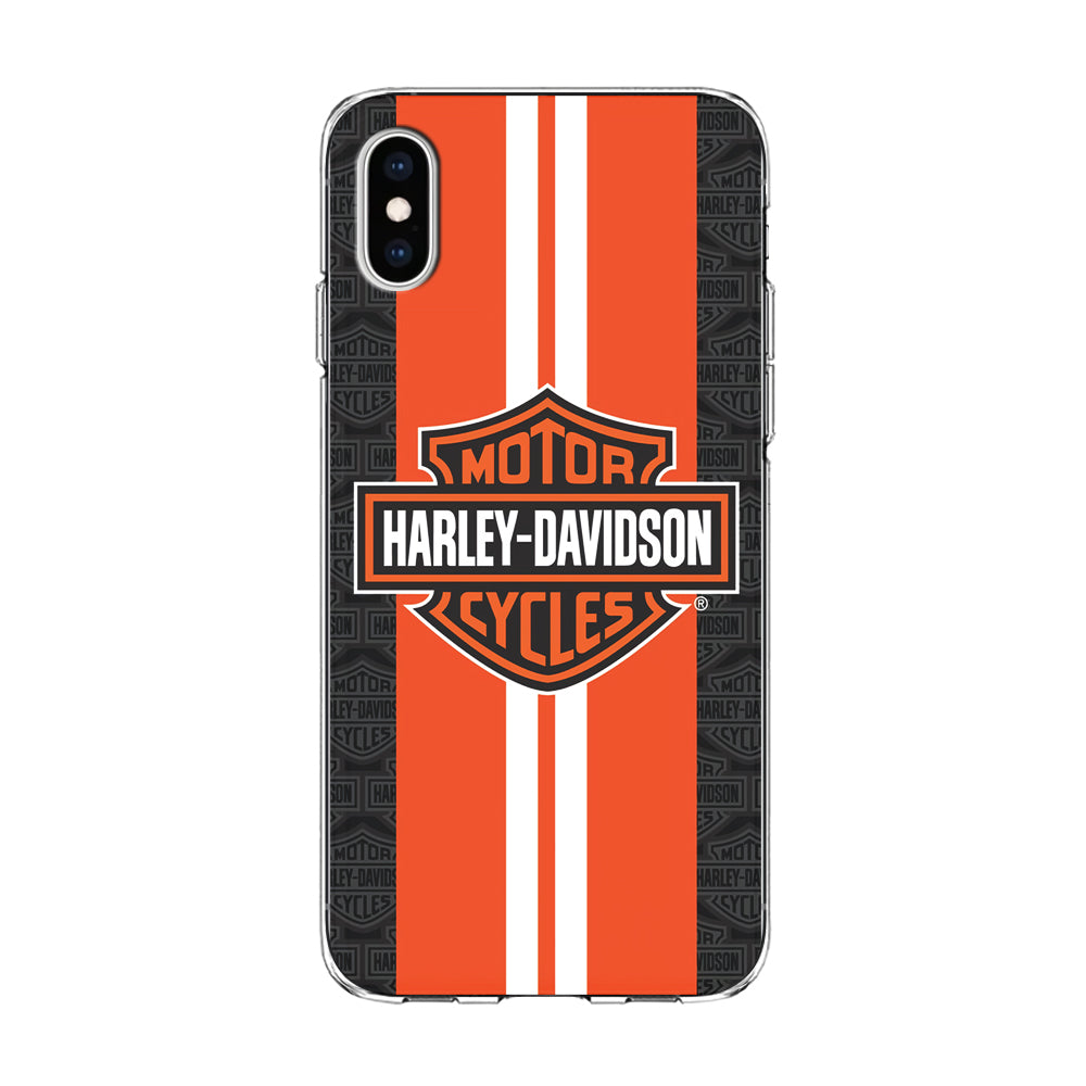 Harley Davidson White Striped Orange iPhone Xs Max Case