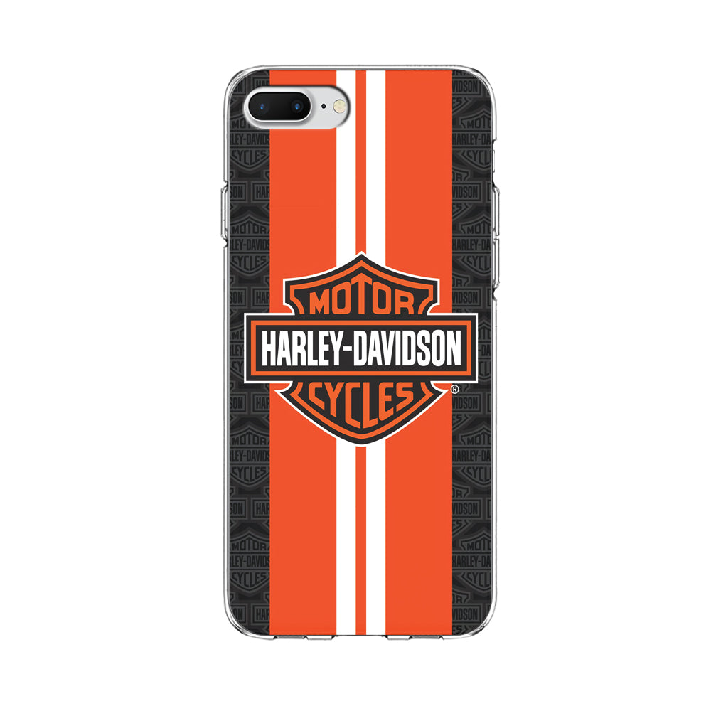 Harley Davidson White Striped Orange iPhone 7 Plus Case