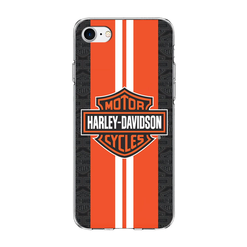 Harley Davidson White Striped Orange iPhone 8 Case