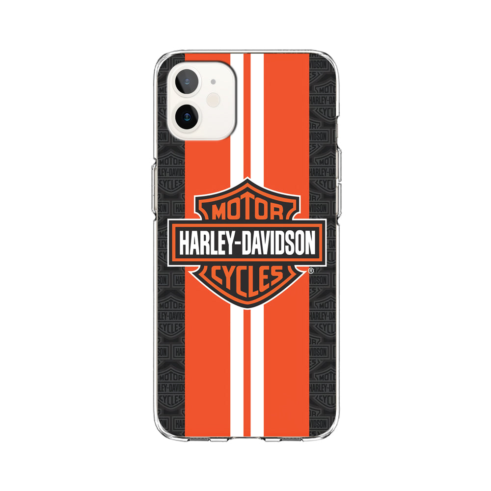 Harley Davidson White Striped Orang iPhone 12 Mini Case