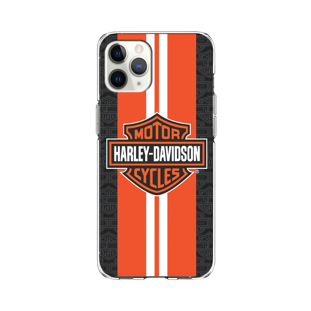 Harley Davidson White Striped Orange iPhone 11 Pro Case