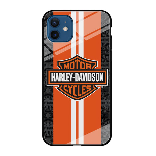 Harley Davidson White Striped Orang iPhone 12 Mini Case