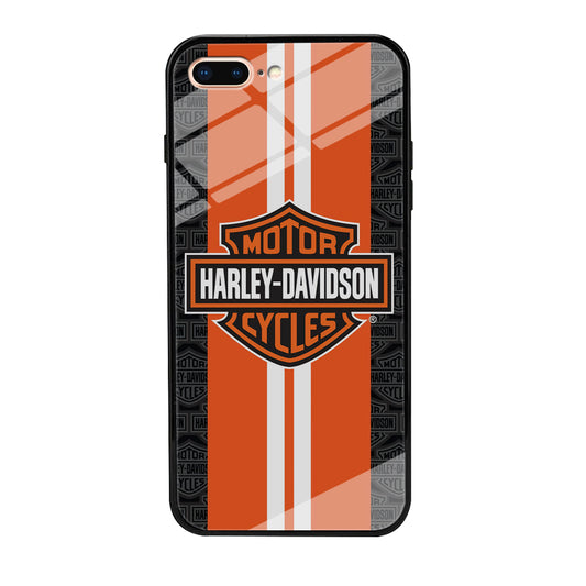 Harley Davidson White Striped Orange iPhone 7 Plus Case