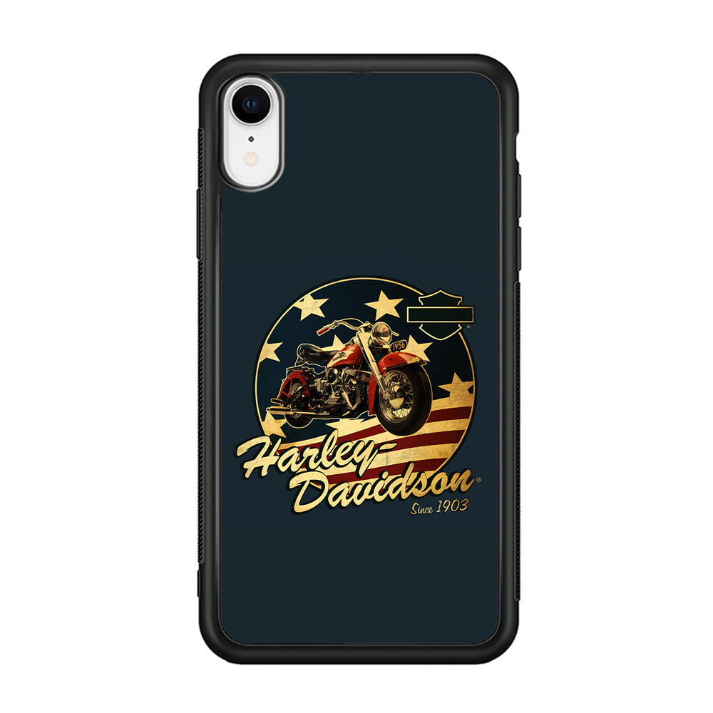 Harley Vintage Logo iPhone XR Case-Phone Case-Rubber Black (2D Case)-Altracase