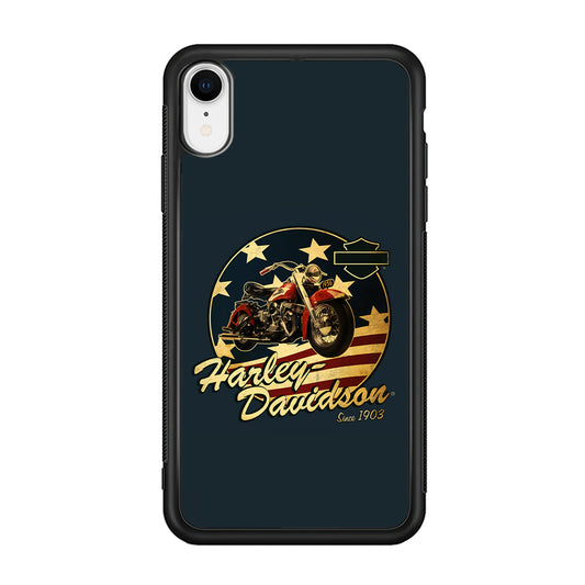 Harley Vintage Logo iPhone XR Case-Phone Case-Rubber Black (2D Case)-Altracase