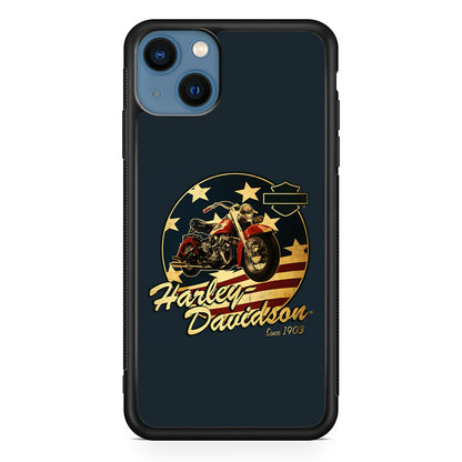 Harley Vintage Logo iPhone 13 Mini Case-Phone Case-Rubber Black (2D Case)-Altracase
