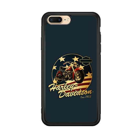 Harley Vintage Logo iPhone 8 Plus Case-Phone Case-Rubber Black (2D Case)-Altracase