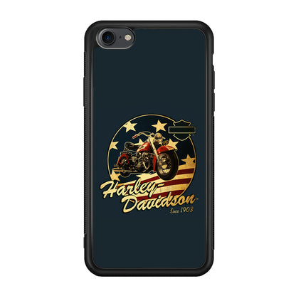 Harley Vintage Logo iPhone 7 Case-Phone Case-Rubber Black (2D Case)-Altracase