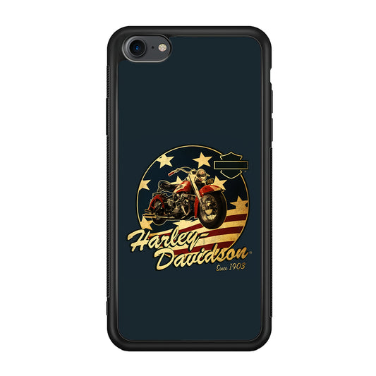 Harley Vintage Logo iPhone 7 Case-Phone Case-Rubber Black (2D Case)-Altracase