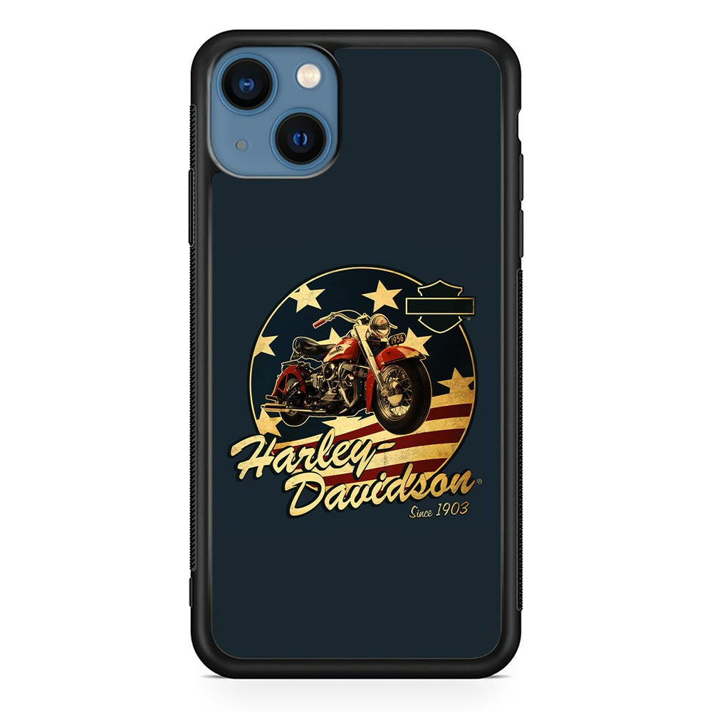 Harley Vintage Logo iPhone 13 Case-Phone Case-Rubber Black (2D Case)-Altracase