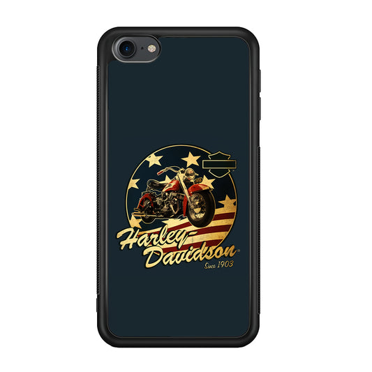 Harley Vintage Logo iPod Touch 6 Case-Phone Case-Rubber Black (2D Case)-Altracase