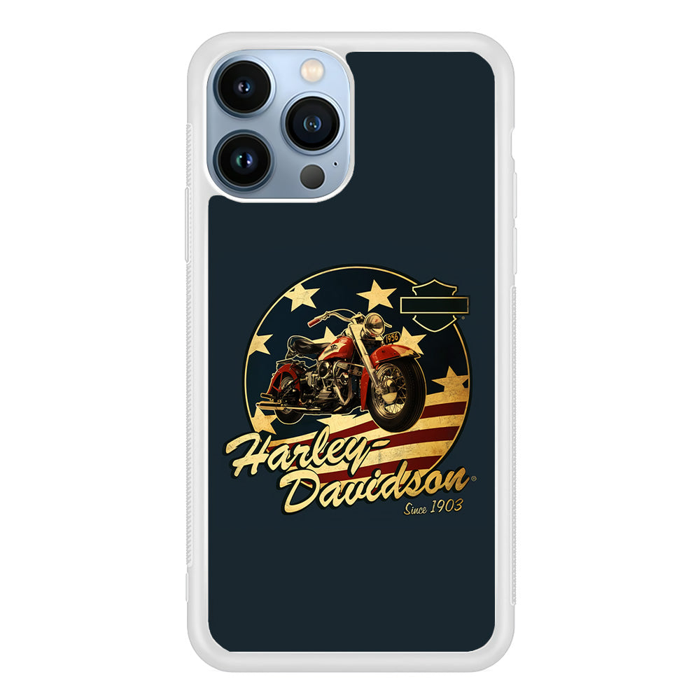 Harley Vintage Logo iPhone 15 Pro Case-Phone Case-Rubber White (2D Case)-Altracase