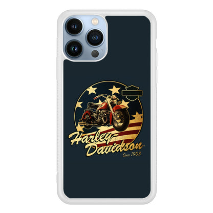 Harley Vintage Logo iPhone 15 Pro Case-Phone Case-Rubber White (2D Case)-Altracase