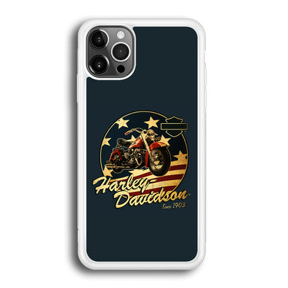 Harley Vintage Logo iPhone 12 Pro Max Case-Phone Case-Rubber White (2D Case)-Altracase
