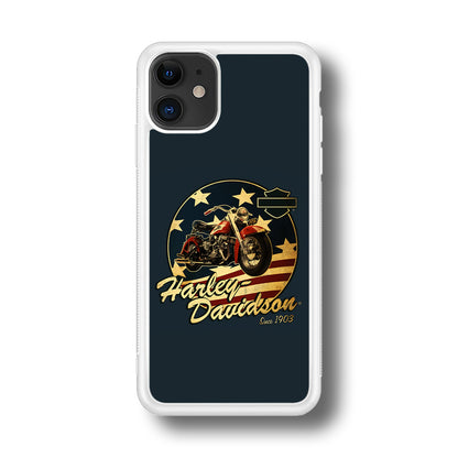 Harley Vintage Logo iPhone 11 Case-Phone Case-Rubber White (2D Case)-Altracase