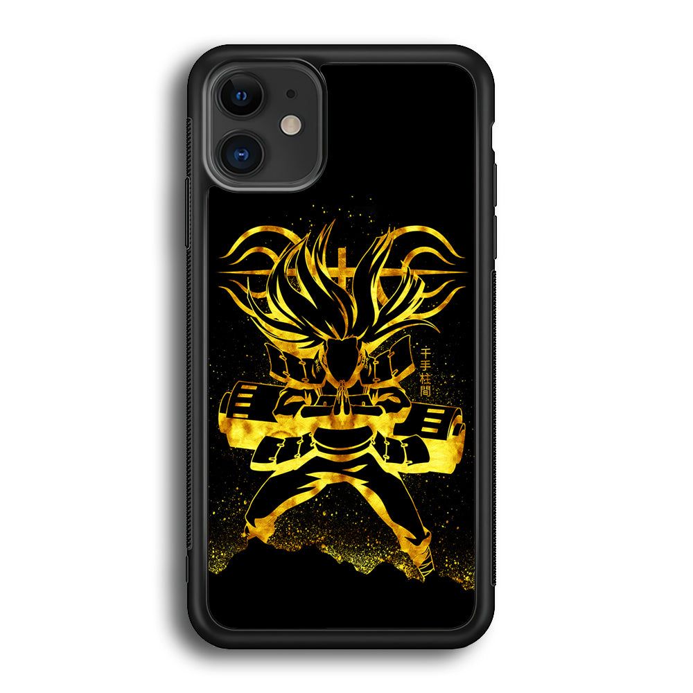 Hashirama Senju Gold iPhone 12 Case-Phone Case-Rubber Black (2D Case)-Altracase