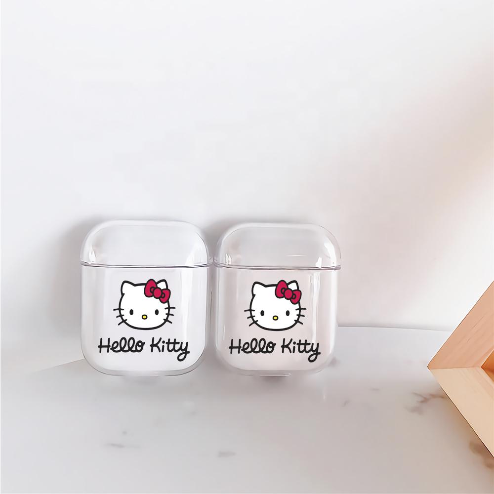 Hello Kitty Hard Plastic Protective Clear Case Cover For Apple Airpods