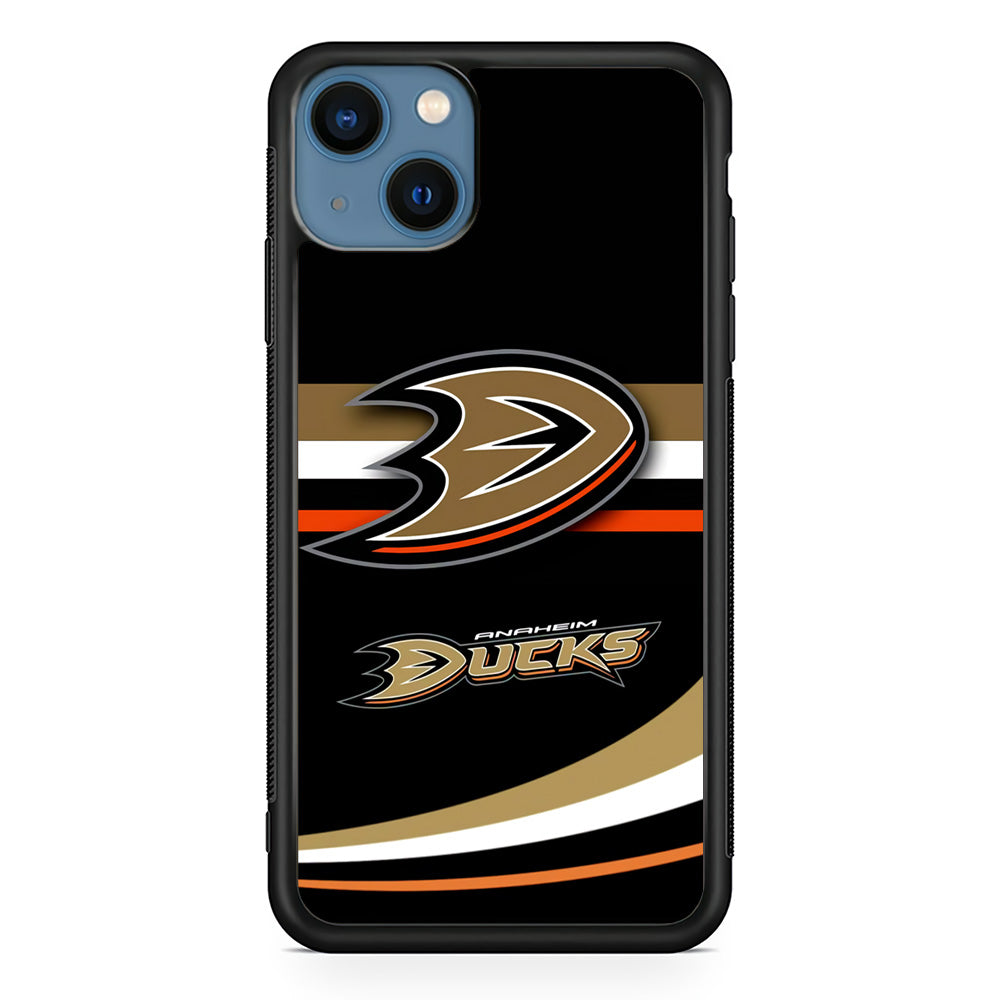 Hockey Anaheim Ducks NHL 002 iPhone 13 Case-Phone Case-Rubber Black (2D Case)-Altracase