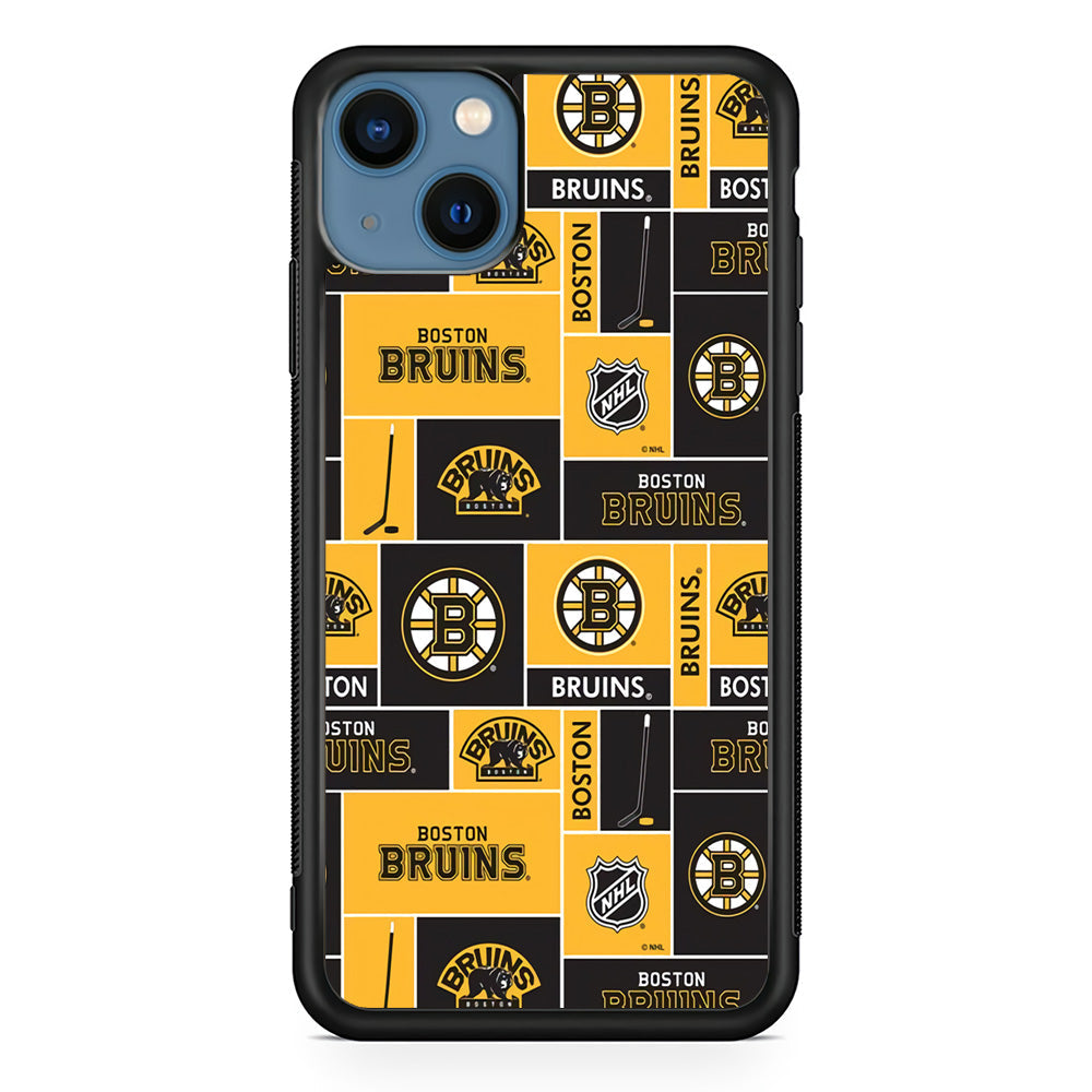 Hockey Boston Bruins NHL 001 iPhone 13 Case-Phone Case-Rubber Black (2D Case)-Altracase