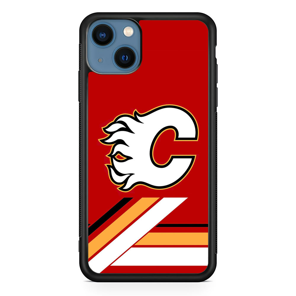 Hockey Calgary Flames NHL 002 iPhone 13 Case-Phone Case-Rubber Black (2D Case)-Altracase