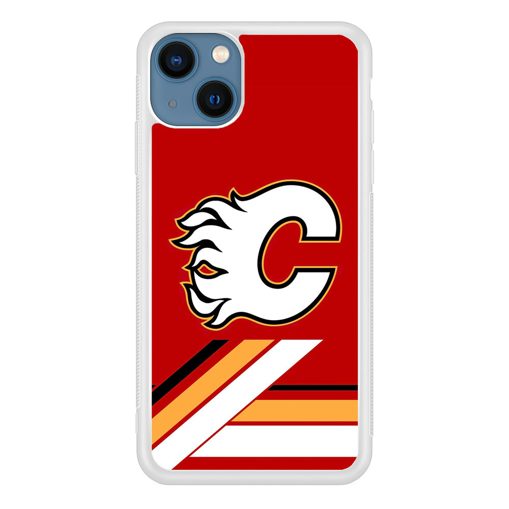 Hockey Calgary Flames NHL 002 iPhone 13 Case-Phone Case-Rubber White (2D Case)-Altracase
