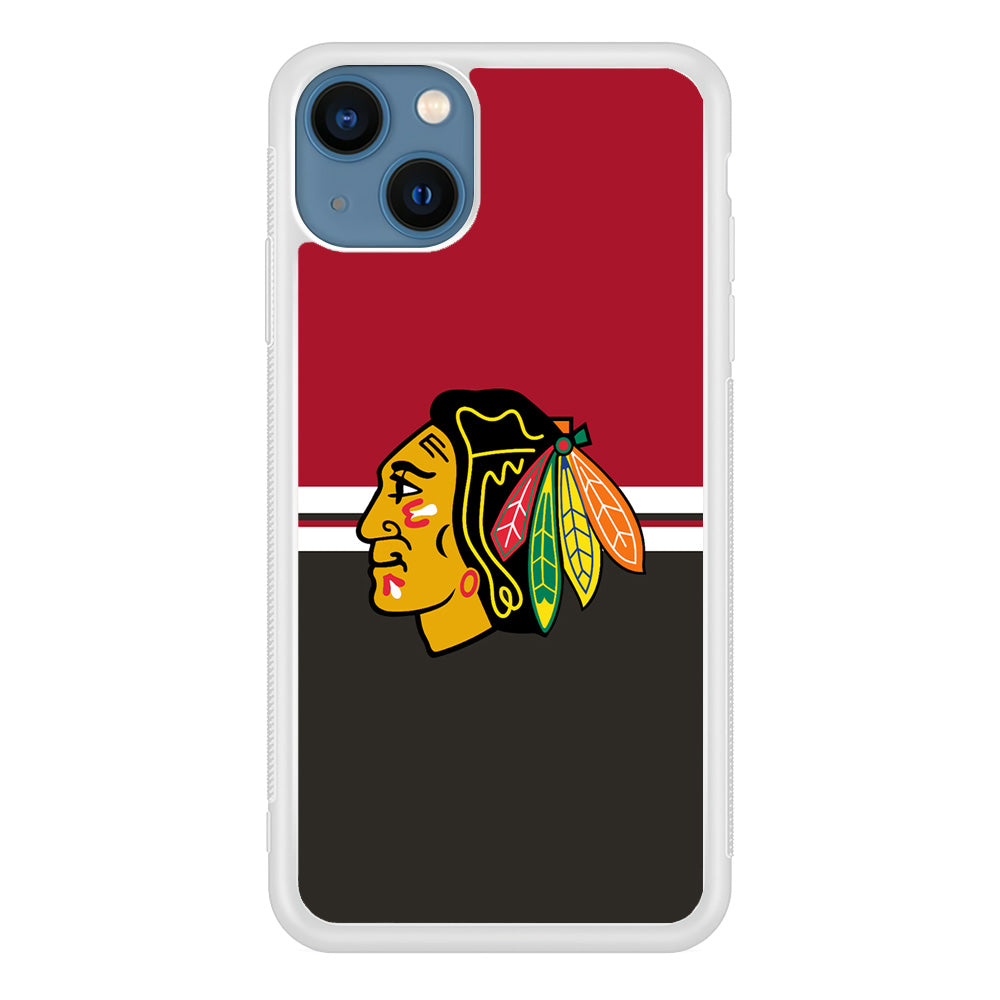 Hockey Chicago Blackhawks NHL 001 iPhone 13 Case-Phone Case-Rubber White (2D Case)-Altracase