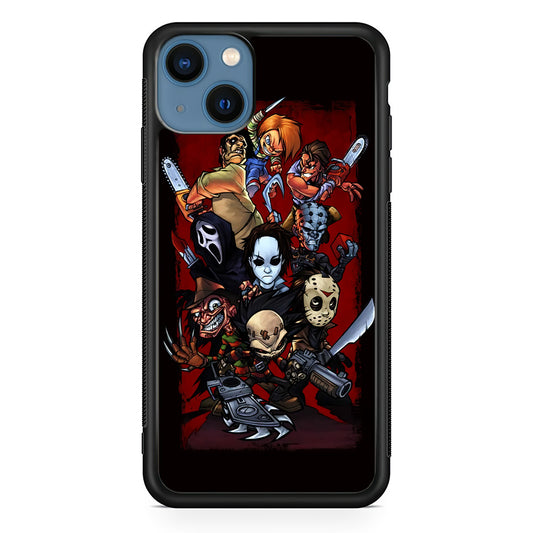 Horror Character Cartoon iPhone 13 Mini Case-Phone Case-Rubber Black (2D Case)-Altracase