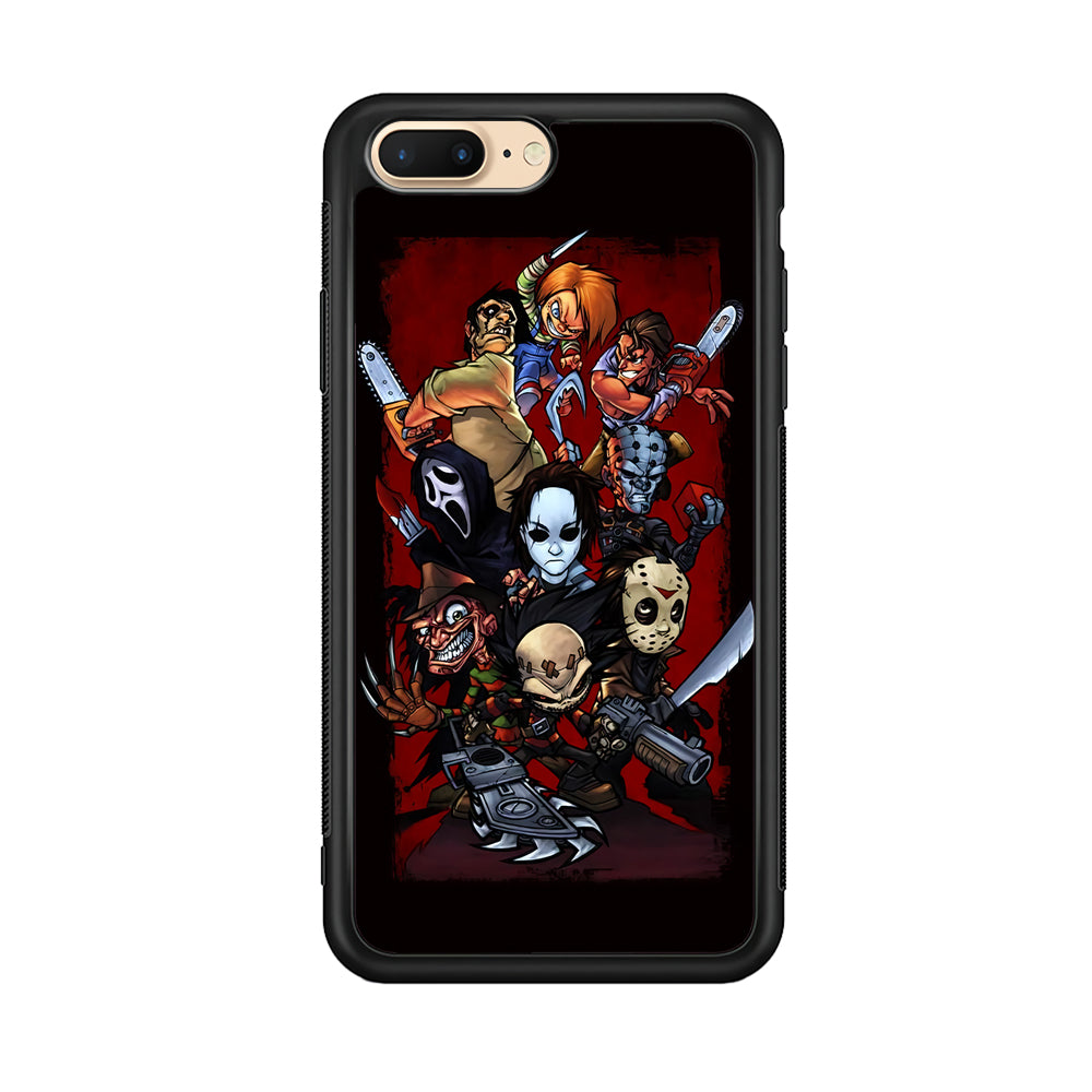 Horror Character Cartoon iPhone 8 Plus Case-Phone Case-Rubber Black (2D Case)-Altracase