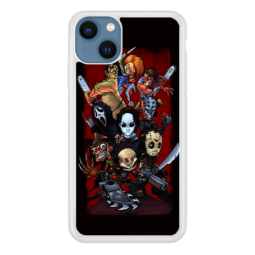 Horror Character Cartoon iPhone 13 Mini Case-Phone Case-Rubber White (2D Case)-Altracase