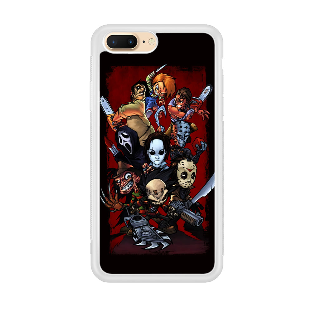 Horror Character Cartoon iPhone 8 Plus Case-Phone Case-Rubber White (2D Case)-Altracase